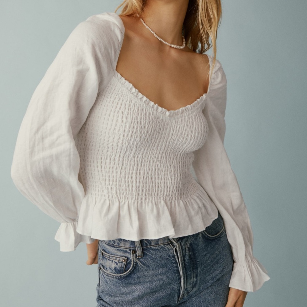 Reformation Cambria Linen Top size Medium linen